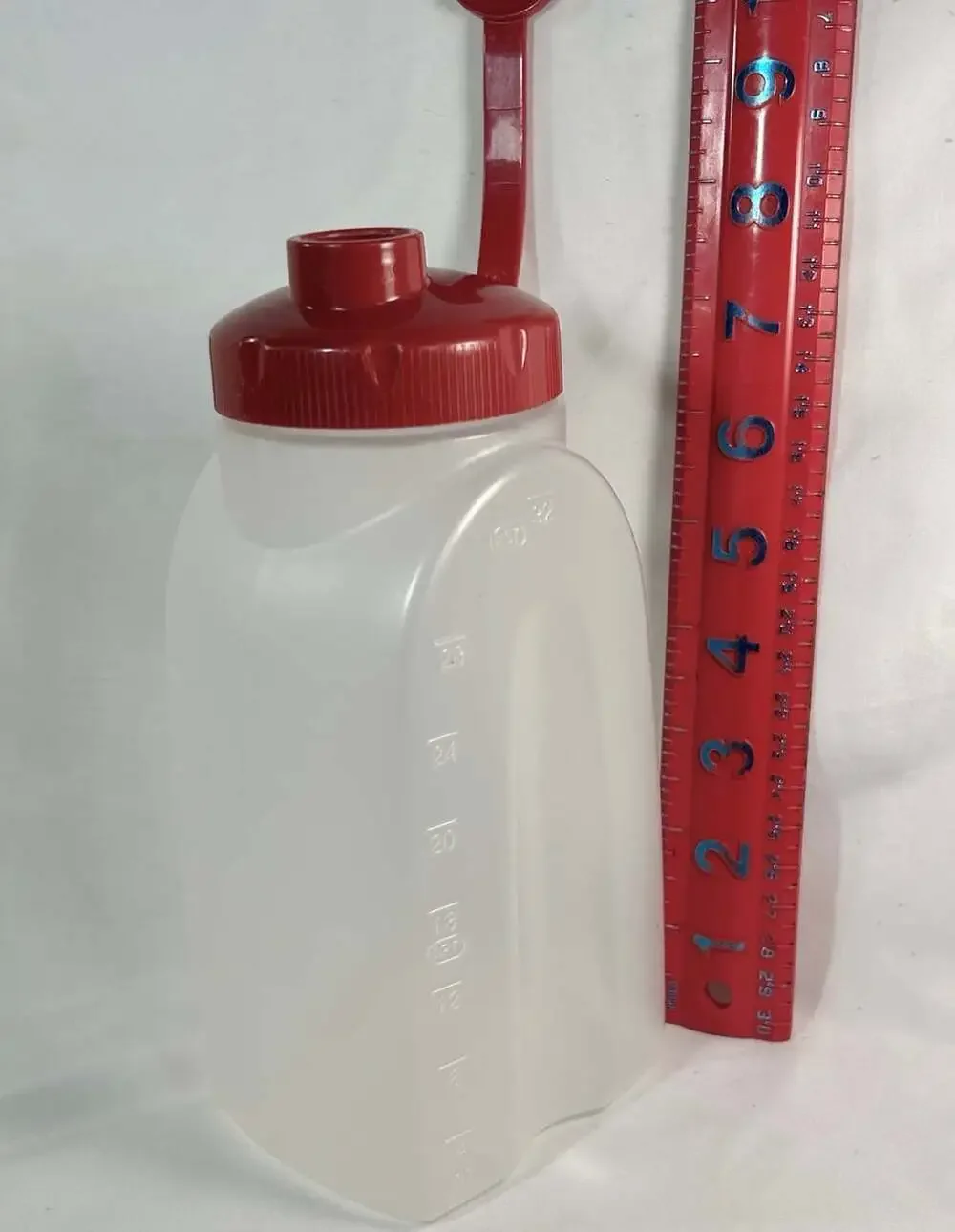 Vintage Rubbermaid 1 Quart Drink Bottle 32oz Container Pitcher With Red Lid